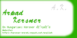 arpad kersner business card
